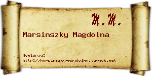 Marsinszky Magdolna névjegykártya